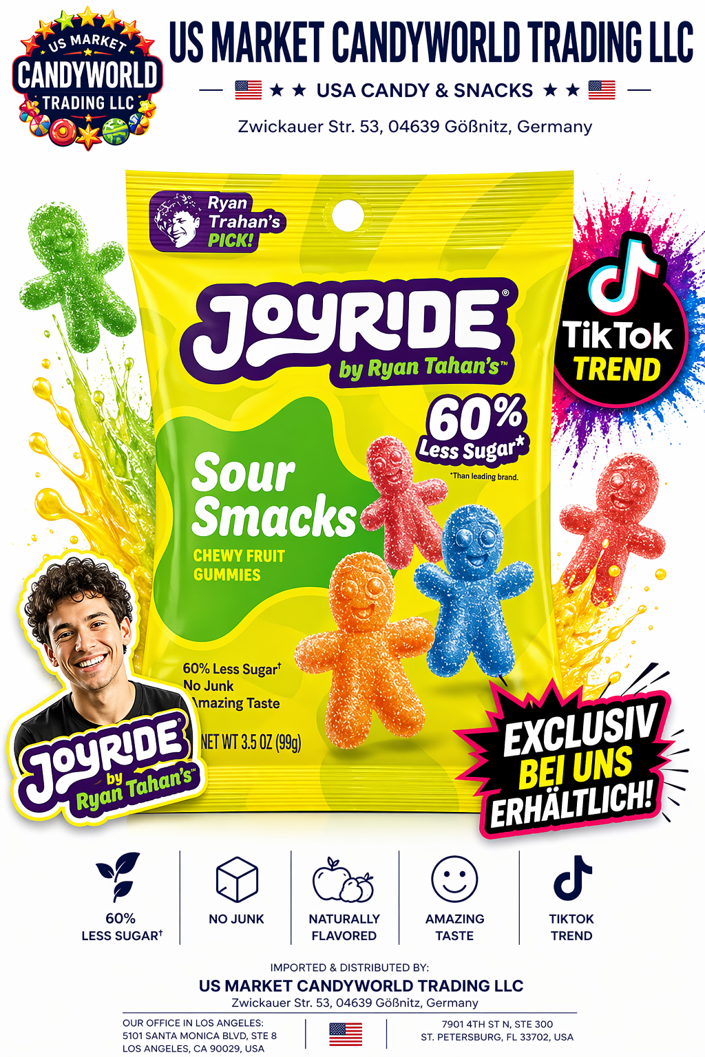 Joyride Sour Smacks 3,5oz (99 g) - (USA) - "Exclusiv bei uns erhältlich" – Florida Candy