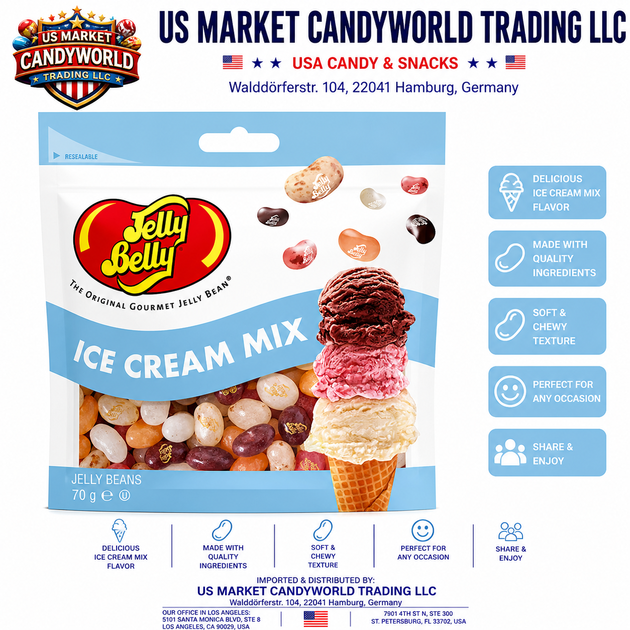 Jelly Belly Ice Cream Mix – Jelly Beans 2,48oz - 70g – Florida Candy