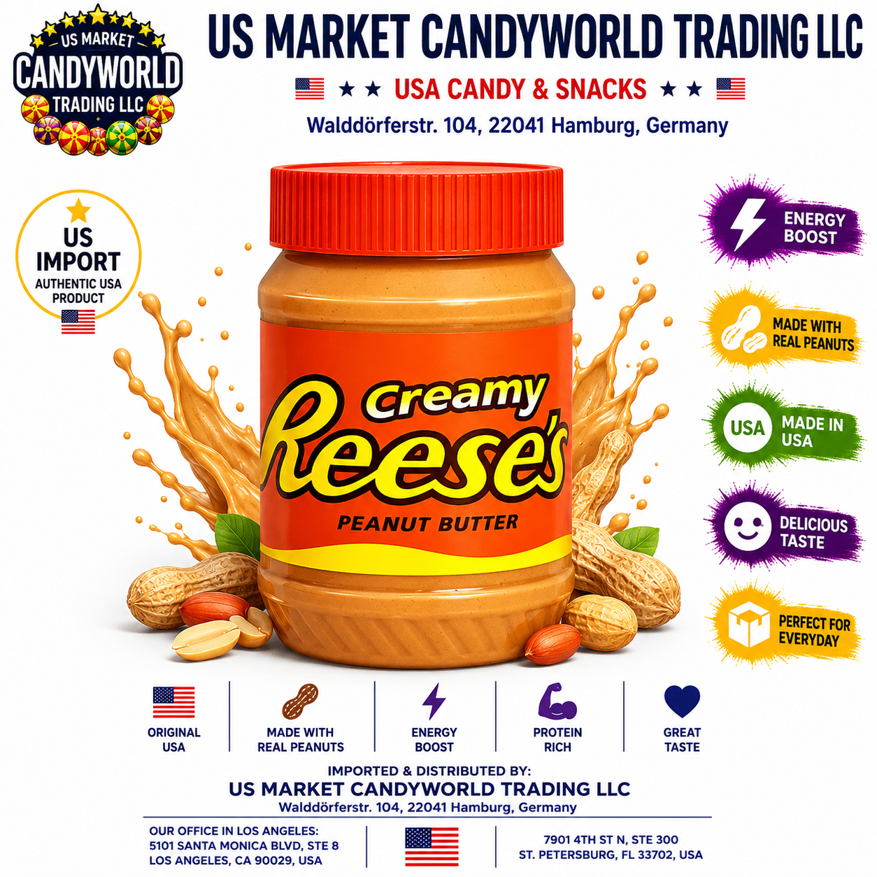 Reese’s Creamy Peanut Butter 17,98oz - 510g – Florida Candy