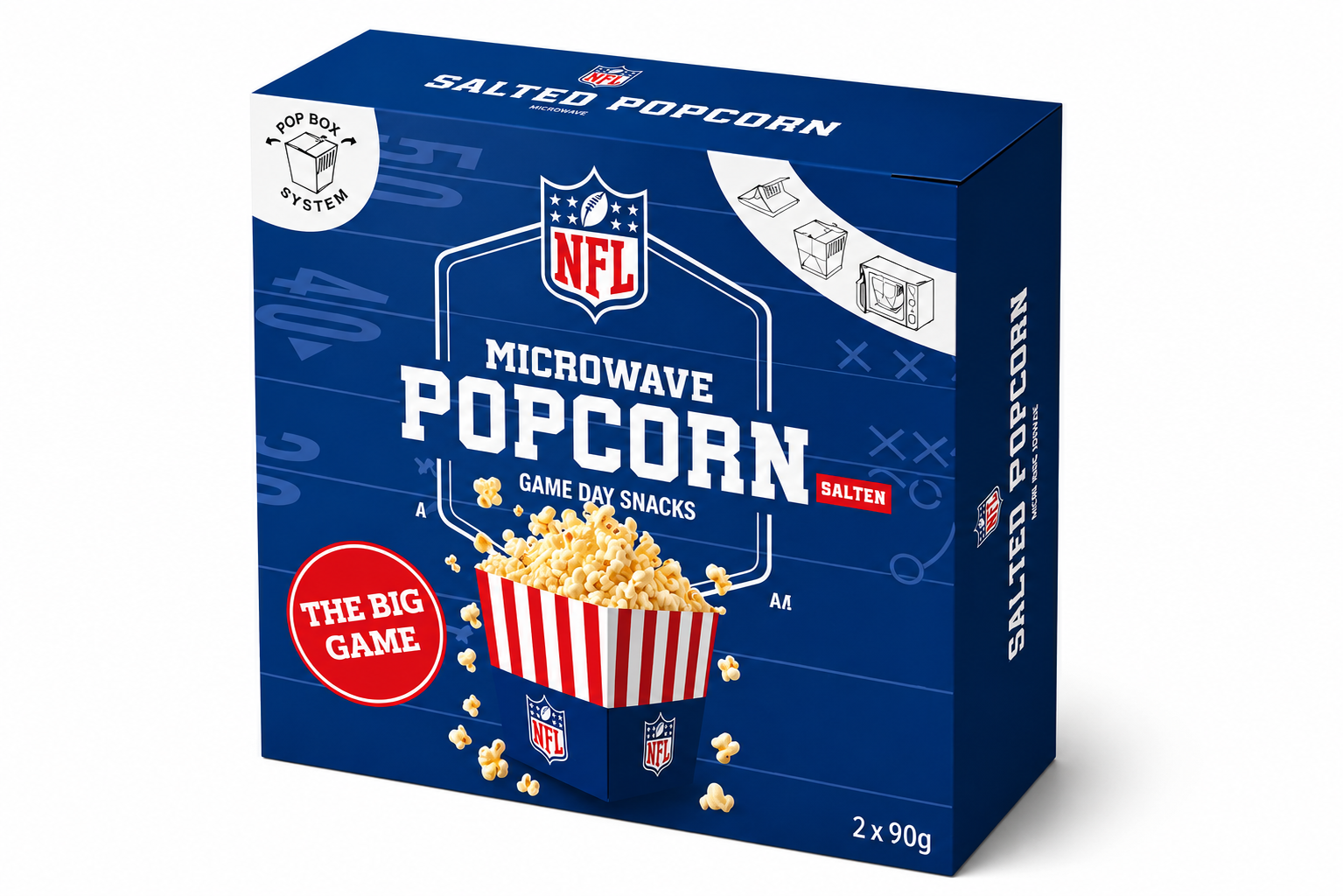 NFL Microwave Popcorn Salted – 2 × 90 g – Florida Candy