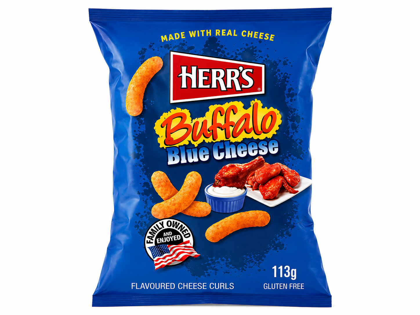 Herr's Buffalo Blue Cheese Curls 4,0oz - 113g (USA - Import) – Florida Candy